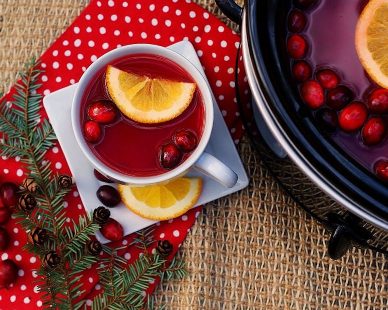 A cup of Red Hot Cranberry Cider