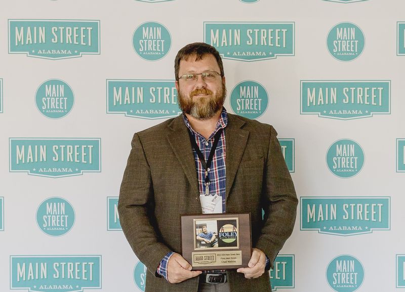 President Chad Watkins, 2023-2024 Foley Main Street Hometown Hero Award Winner. 