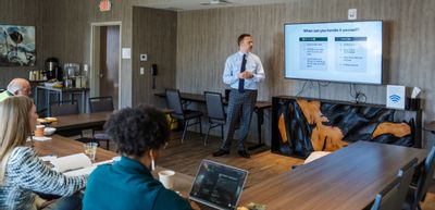 Josh Taylor of New Leaf Tax consulting hosts a seminar for chamber members
