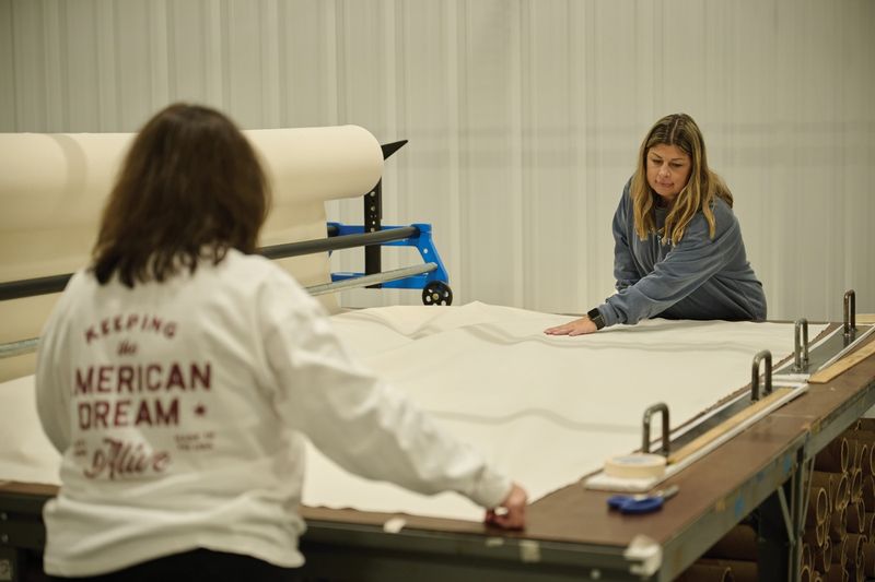 Measuring and cutting the cotton fabric