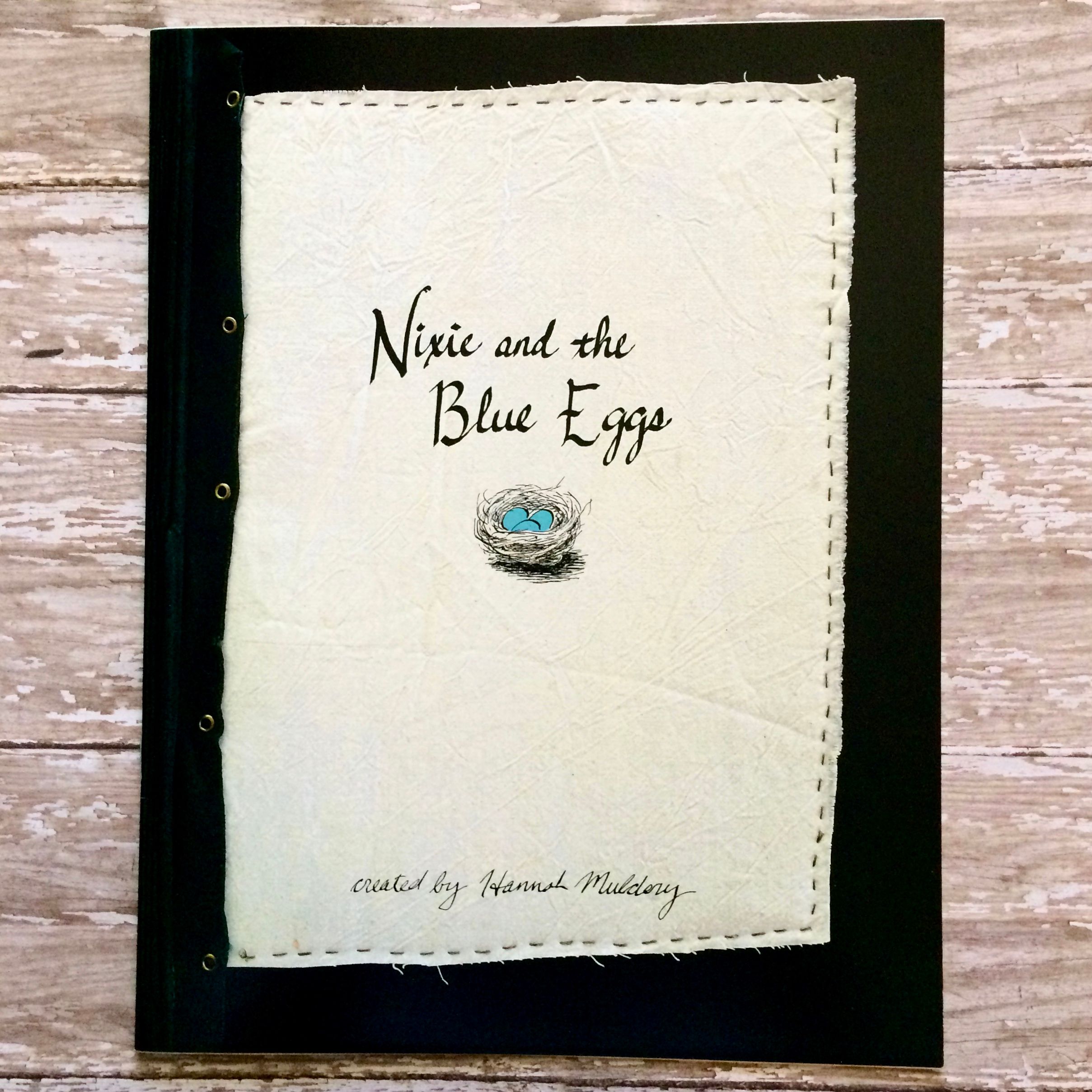 "Nixie and the Blue Eggs" Artist Book Short Story Image