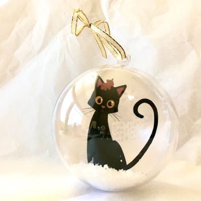 Black Kitty Ornament Image