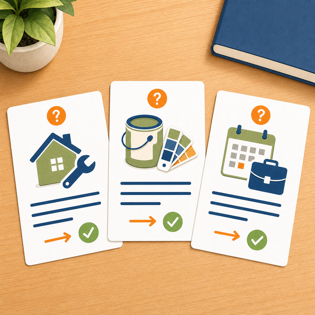 Examples of common customer questions for home services, retail, and professional service businesses.