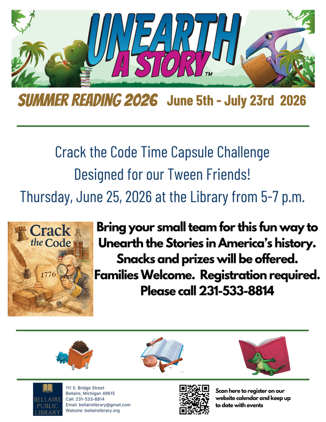 Summer Reading Program Crack the Code Time Capsule Challenge for Tweens