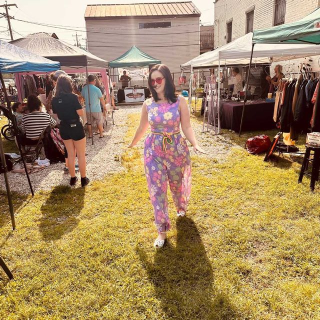 Model and business owner makes her way down the Far OUt Fashion Show Runway.