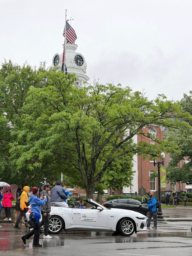 Jordan McCullough Parade in front of courthouse