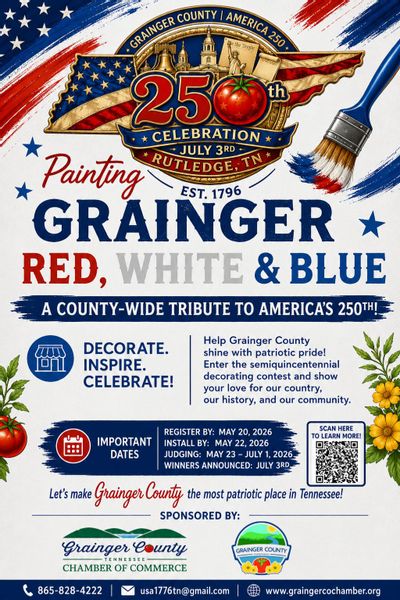 painting grainger red, white and blue
