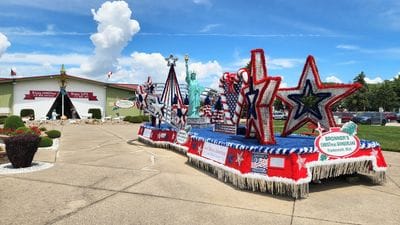 America250 Float Display at Bronner's Christmas Wonderland