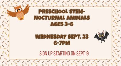 Preschool Stem-Nocturnal Animal Scientists Ages 3-6