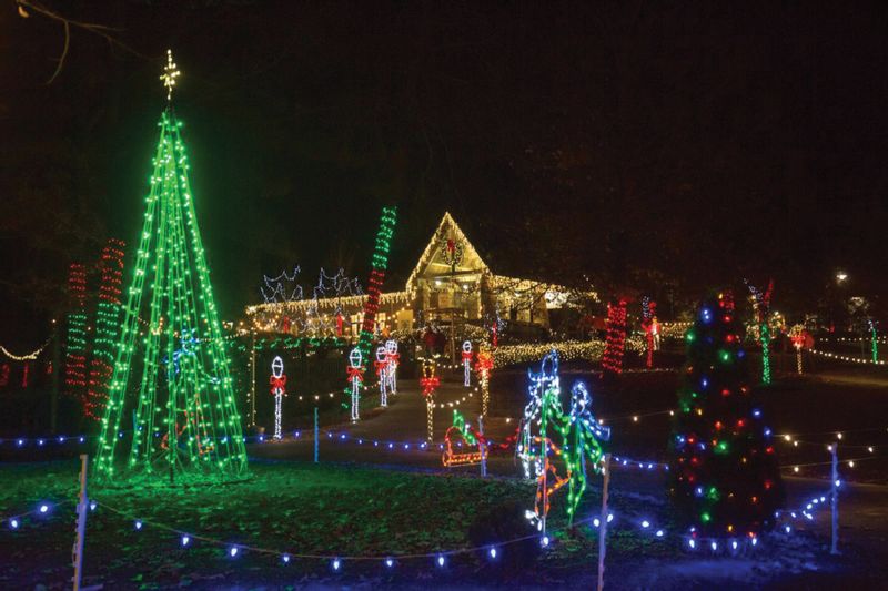 Christmas light display at Noccalula Falls in Gadsden