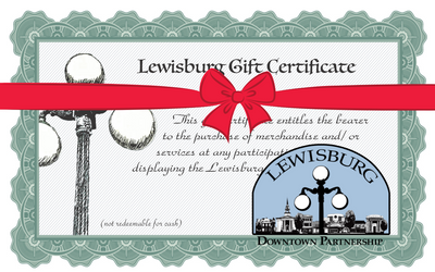 $25.00 Downtown Lewisburg Gift Certificates Image