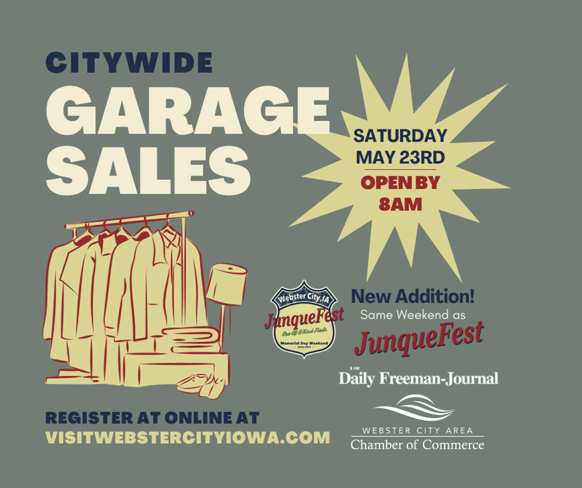 City-Wide Garage Sales Return to Webster City This Memorial Day Weekend!