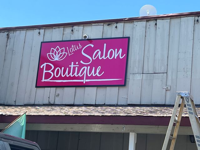 Lotus Salon Boutique A new Exterior Sign