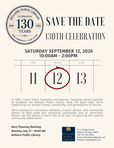 Bellaire Public Library's Celebration of 130 Years