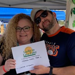Foley Main Street Treasurer Shannon Tierney and South Baldiwn Chamber Travis Valentine ham it up at the BBQ & Blues booth 2020