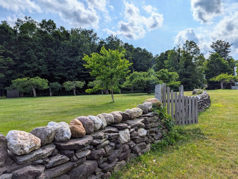 Stone Fence in Ashfield MA Town Common