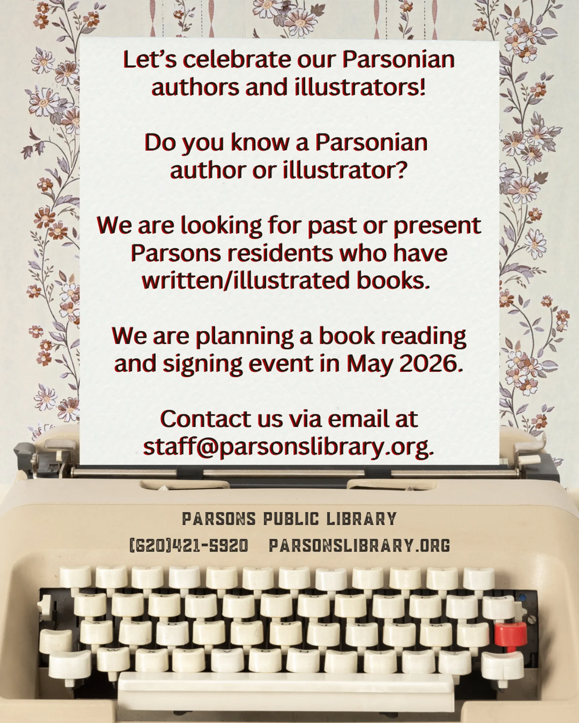 Parsons Library seeks local authors and illustrators