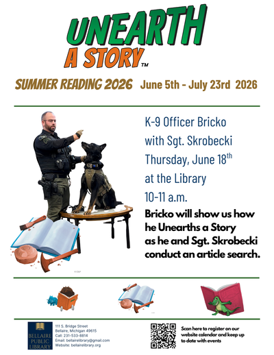 Summer Reading Program K-9 Officer Bricko  with Sgt. Skrobecki