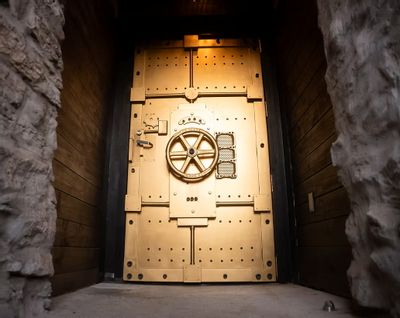 The Velvet Lounge gold door at entrance 