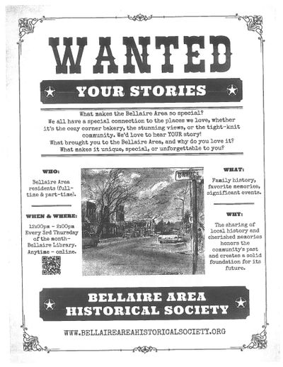 Bellaire Area Historical Society Writing Workshop