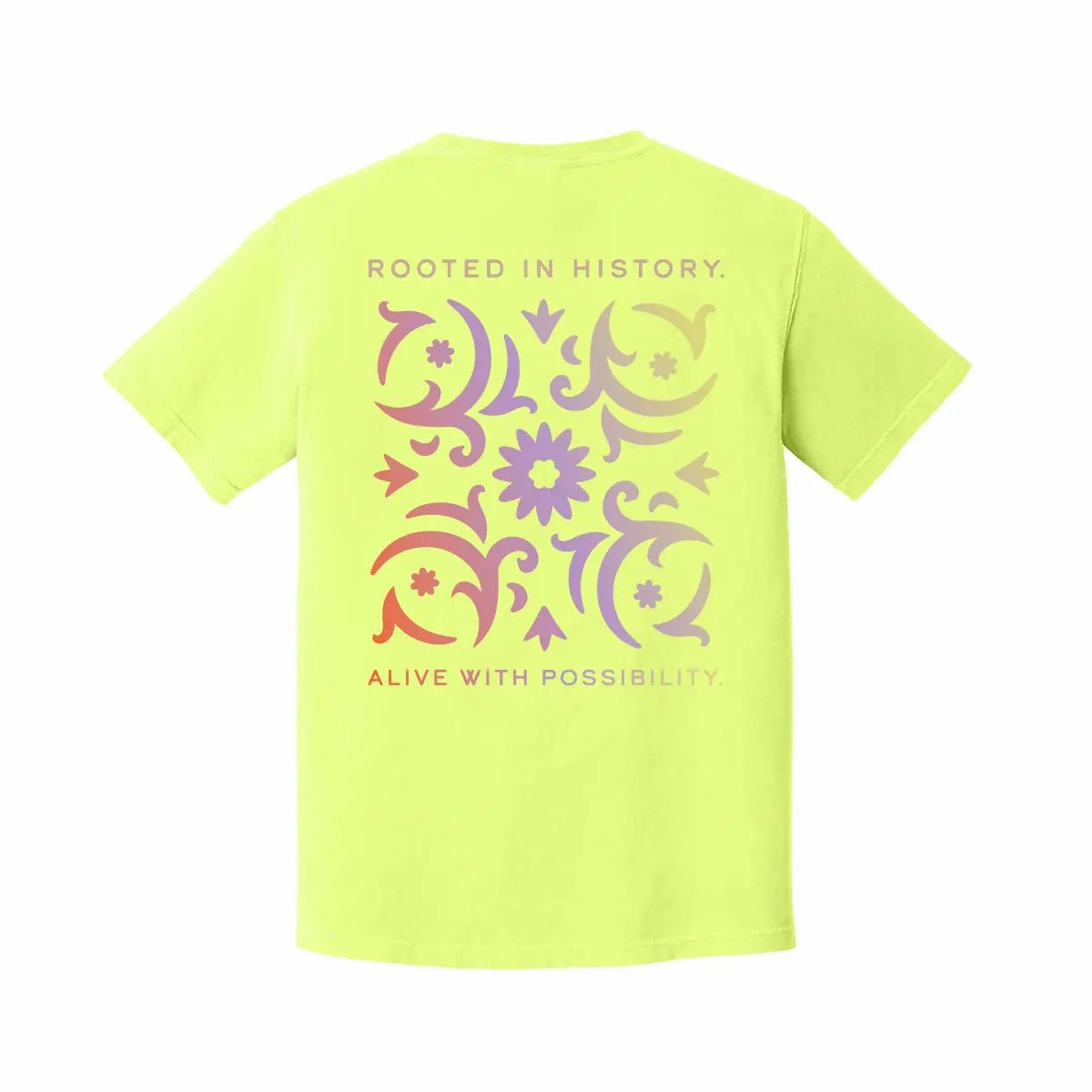 Rooted in History, Alive with Possibility Unisex Neon Tee Image