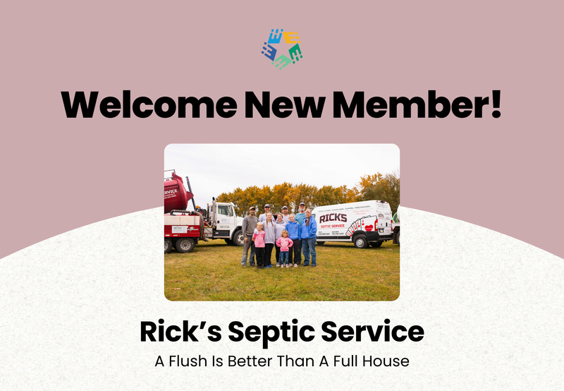 Well New Member Graphic with Photo of Rick's Septic Service staff
