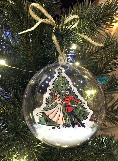 Nutcracker Ballet Christmas Ornament with Clara and The Prince Nutcracker Image