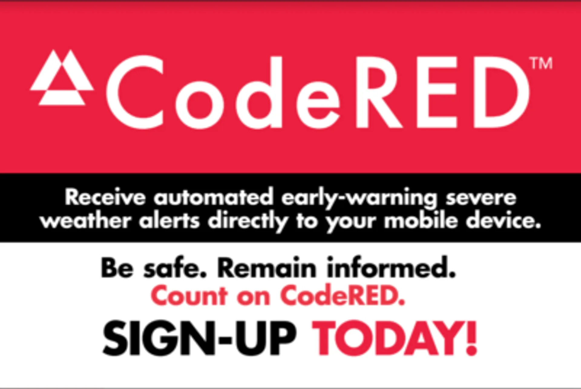 Stay Safe This Severe Weather Season – Sign Up for CodeRED Alerts