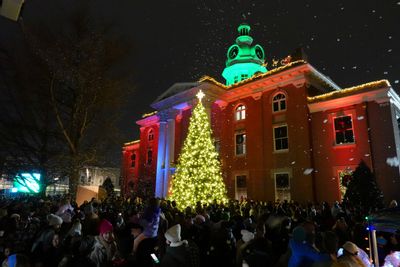 Celebrate Christmas Rutherford County Courthouse and lit up tree