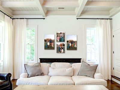 A photography gallery wall mock up of family photos in a living room by SJ Nuzum Photography