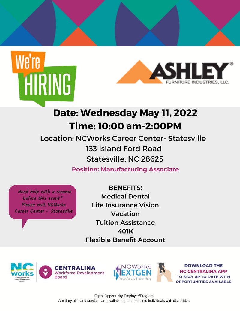 Ashley furniture deals hiring near me