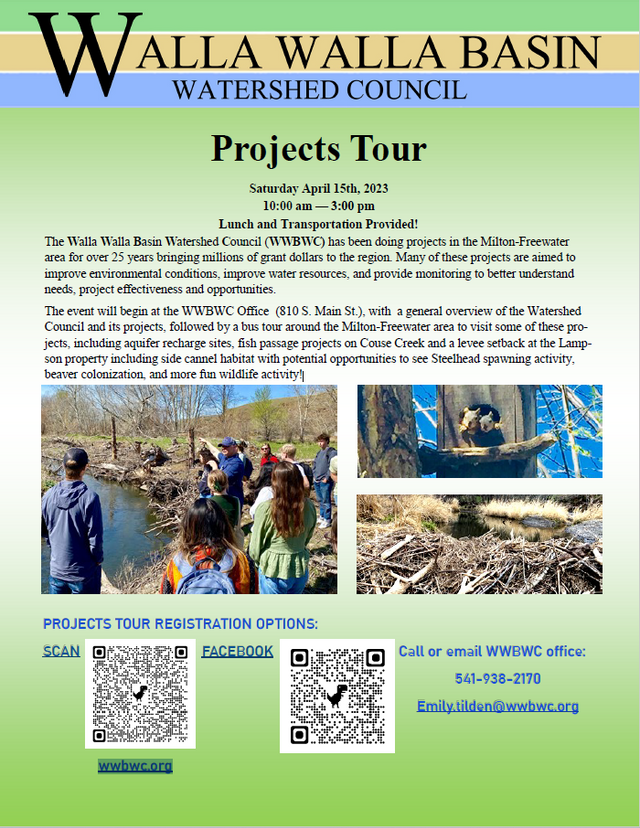 Walla Walla Basin Watershed Council Projects Tour Spring '23