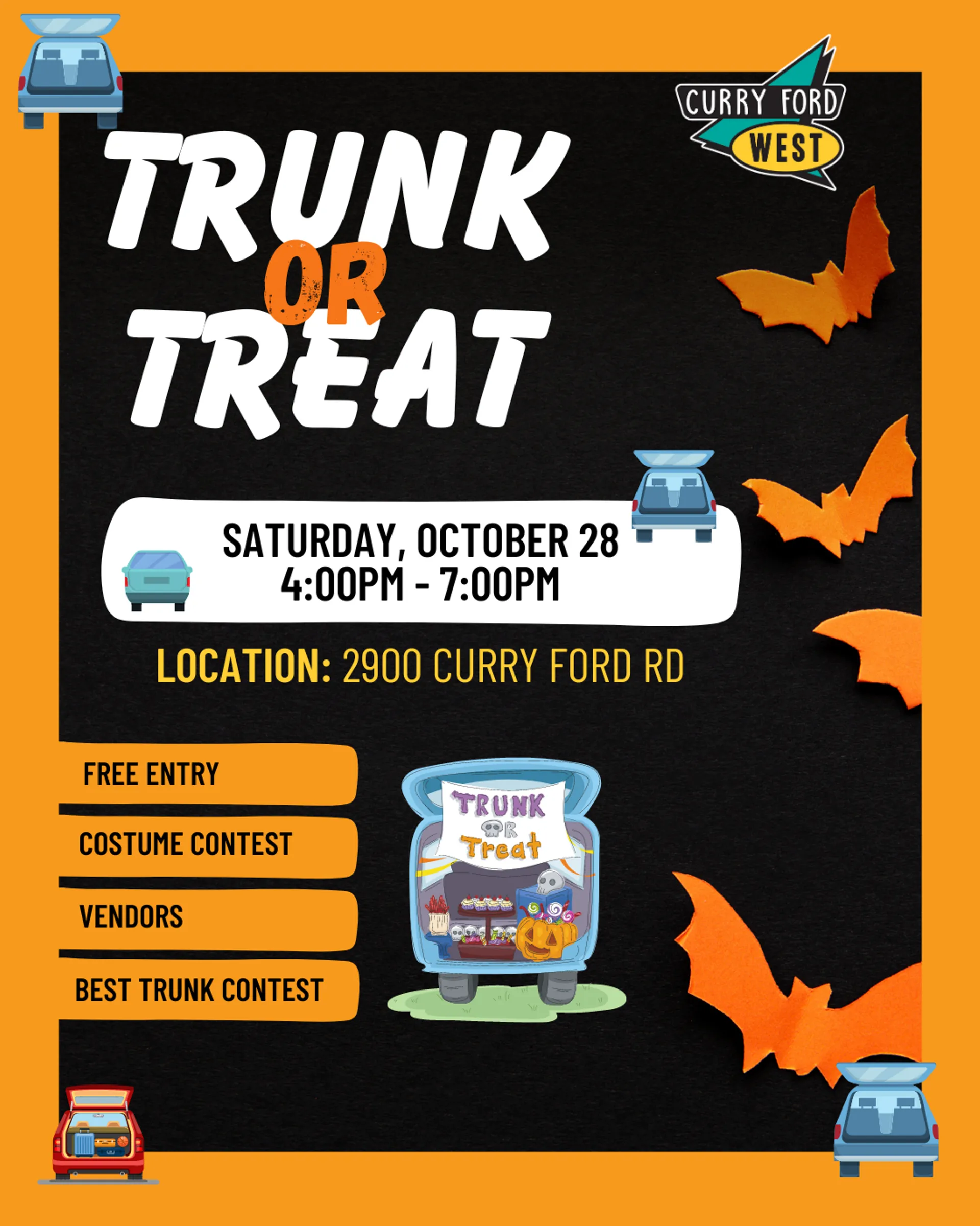 🎃 Join Us For A Spooktacular Time At Our Annual Trunk Or Treat Event 🍬