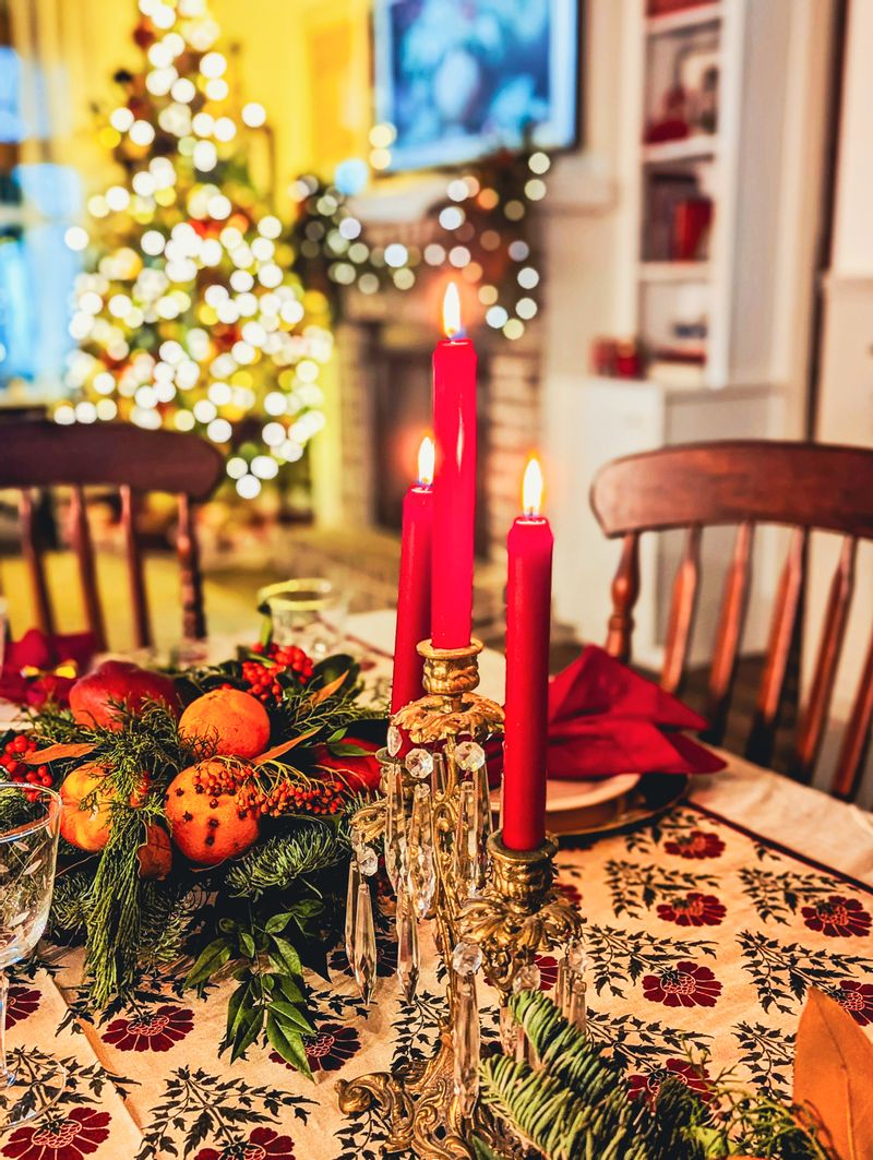Cozy Christmas Table with Candles