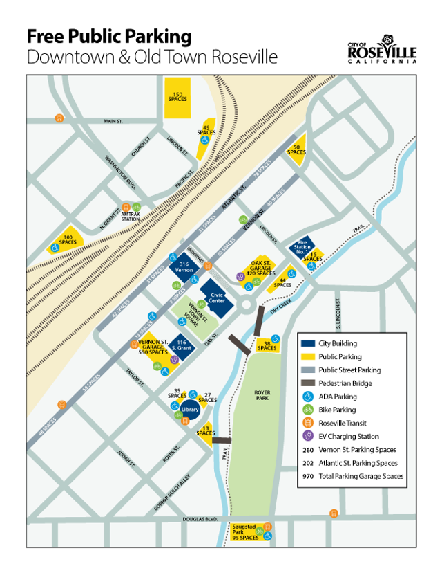 Downtown Roseville Parking Map