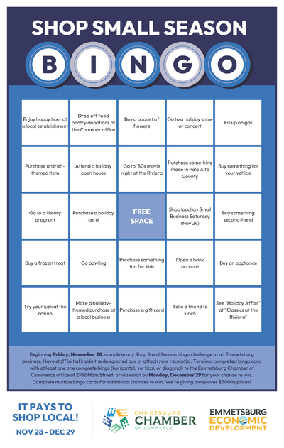 Shop Small Bingo Card
