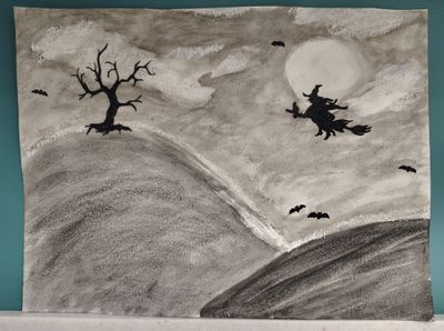 Make It Monday: Watercolor Witch Scene