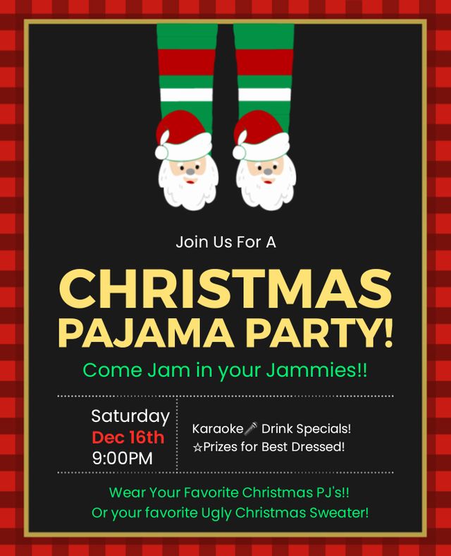 Ugly christmas pajama clearance party