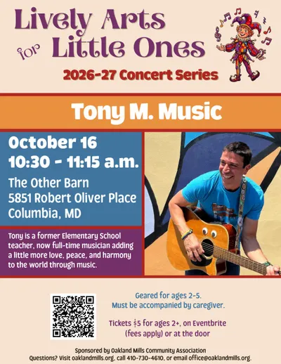 Lively Arts for Little Ones Presents Tony M. Music