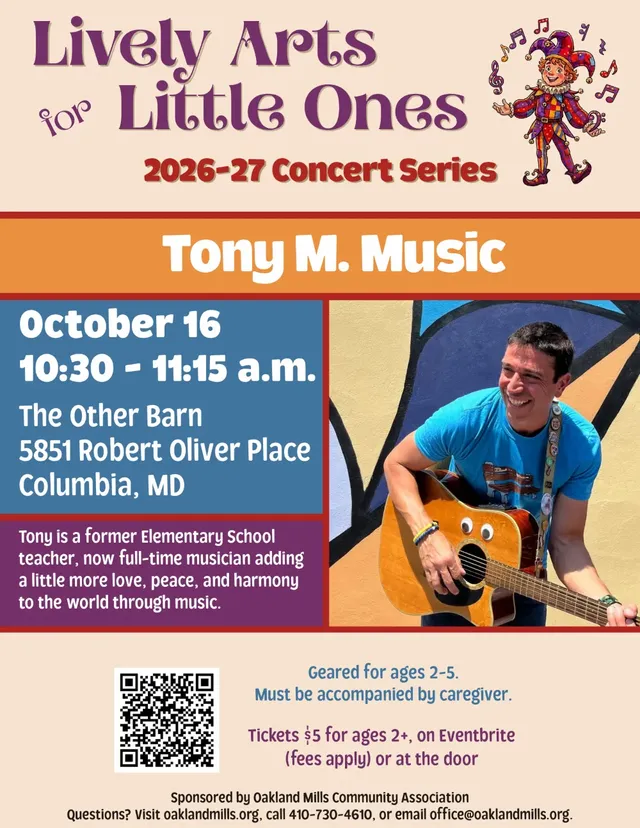 Lively Arts for Little Ones Presents Tony M. Music