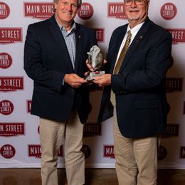 City of Foley Executive Director of  Planning and Infrastructure Wayne Dyess and Mayor Ralph Hellmich accept the Award of Excellence for Planning and Public Space.