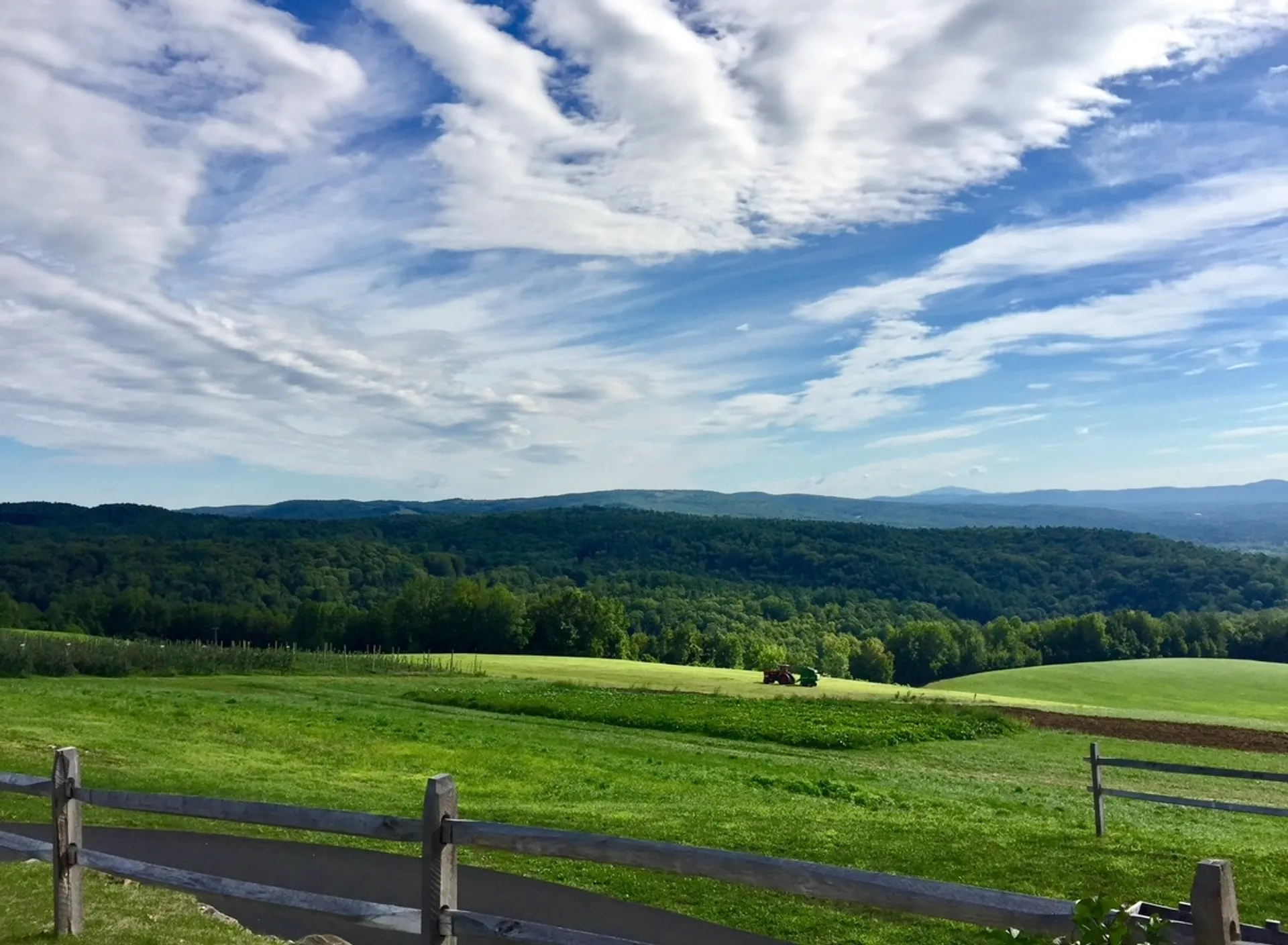 Panorama of Mountains with Dramatic Clouds in Blue Sky