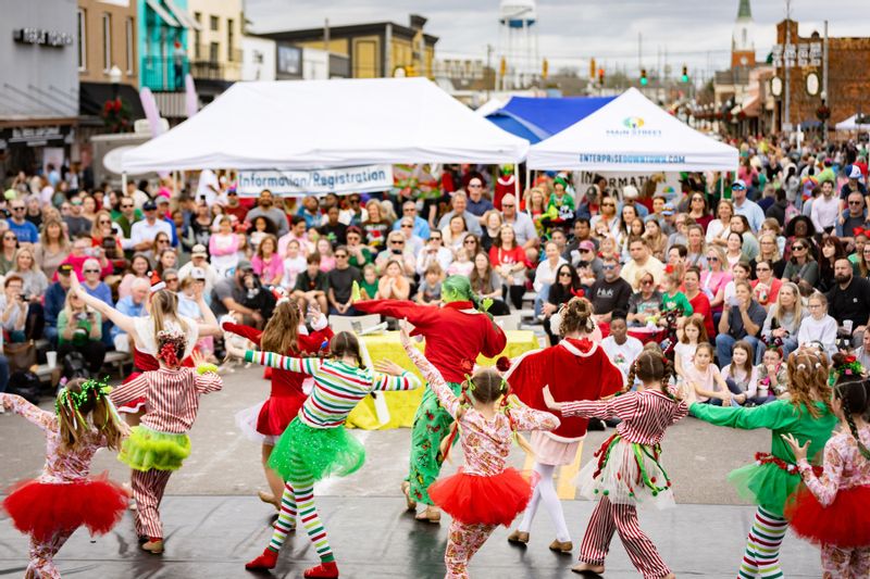 Whoville dancers at Christmas event in Enterprise