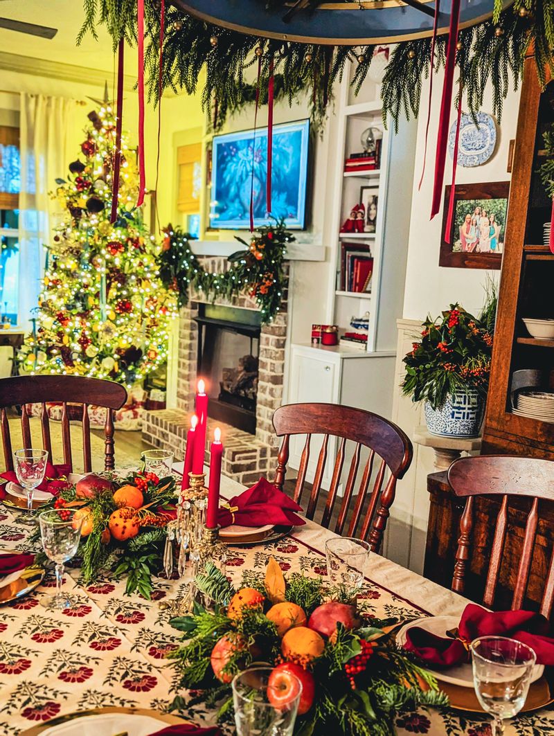 Christmas Display with Christmas Tree and Candles
