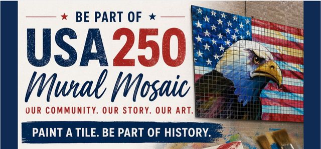 be part of our 250 mural by paint a tile flyer