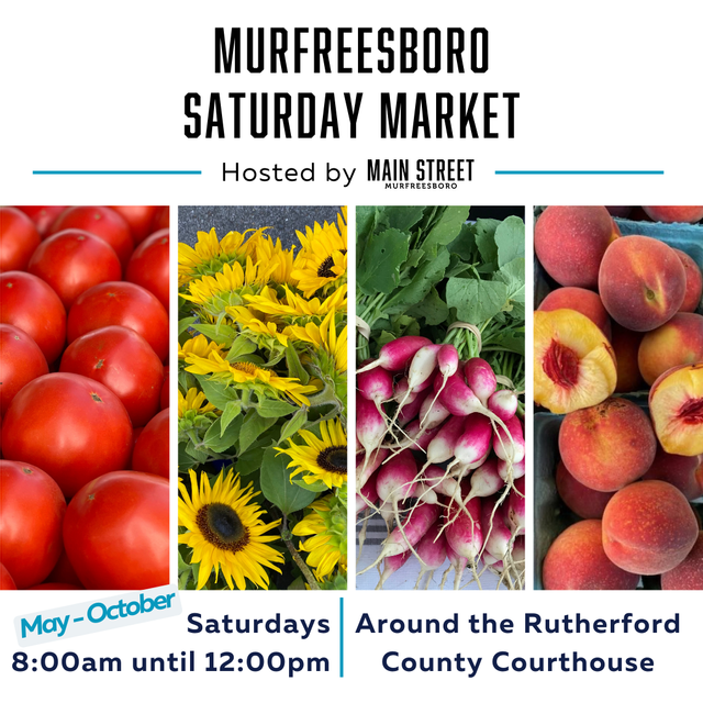 Murfreesboro Saturday Market advertisement with fresh produce