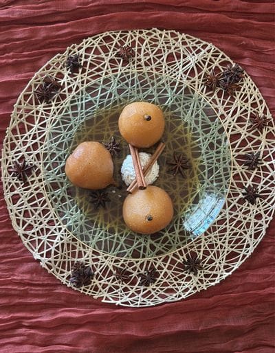 Poached Pears with Cinnamon Sticks