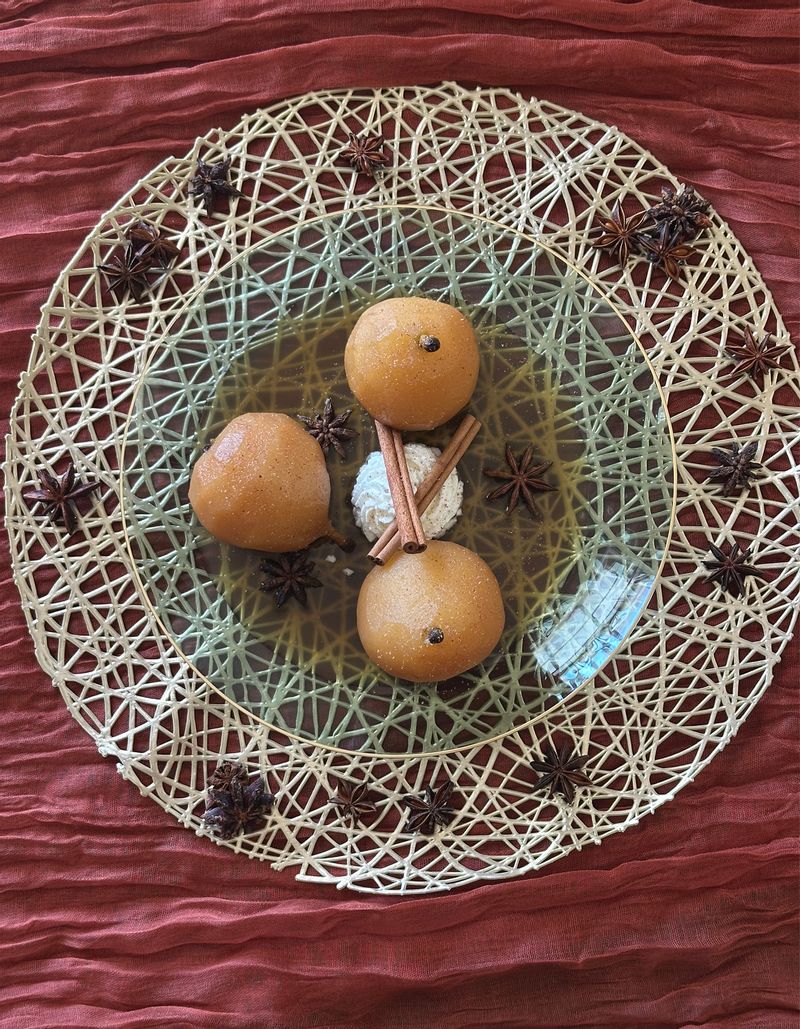 Poached Pears with Cinnamon Sticks