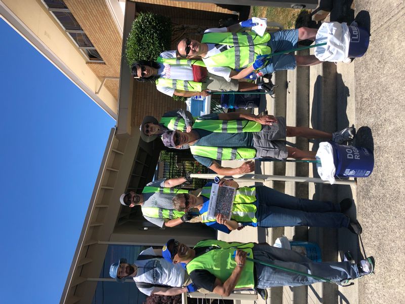 Tidy Up Downtown volunteers headed out to pick up trach and remove graffiti. 