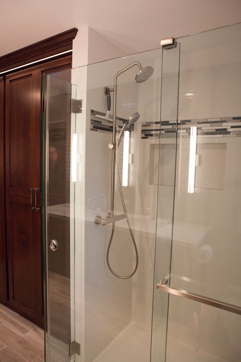 Corion Shower is a sleek feature in this Master bathroom retreat, Sacramento Bathroom remodel